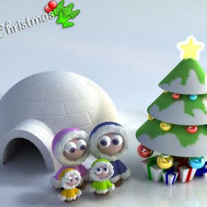 Escena Familiar de Navidad