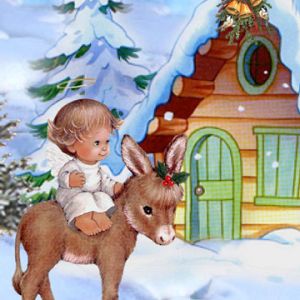 Ángel Navideño Lindos con Burro