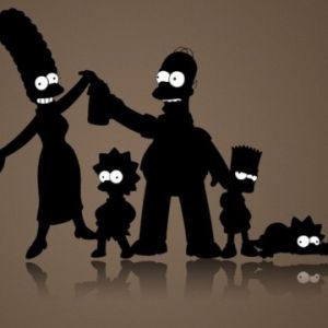 Silhouette de la familia Simpson