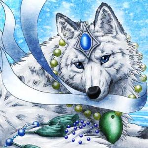 Majestuoso Lobo Blanco