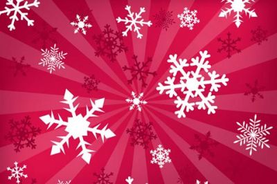 Copos de Nieve Festivos en Rojo