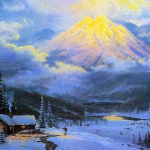 Paisaje montañoso nevado