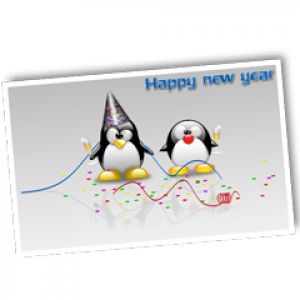 Pingüinos Lindos Celebrando el Año Nuevo