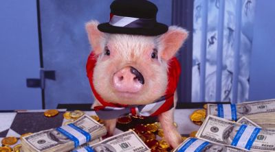 Cerdo Divertido con Dinero