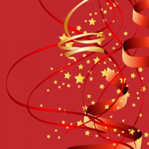 Diseño Festivo Rojo y Dorado