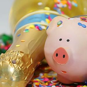 Cerdito de Celebración y Confeti