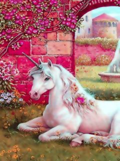 Unicornio Mágico en Jardín Florido