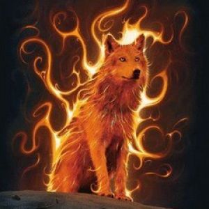 Ilustración de Lobo Llameante
