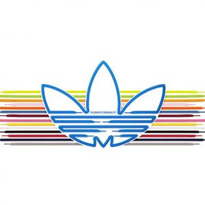 Logo de Adidas con rayas coloridas