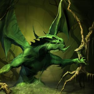 Arte Fantástico Dragón Verde