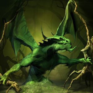 Arte Fantástico del Dragón Verde