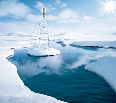 Vodka Premium en Paisaje Helado