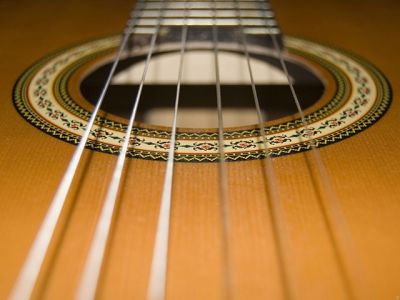 Guitarra Acústica en Primer Plano