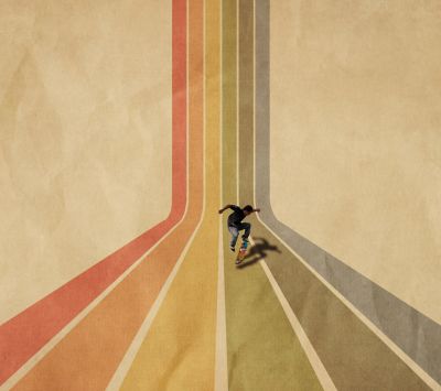 Skateboarding Estilo Retro