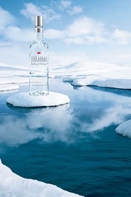 Finlandia Vodka en Paisaje Helado