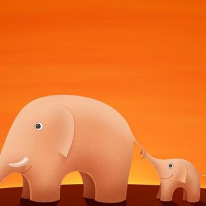 Ilustración de Elefantes Lindos