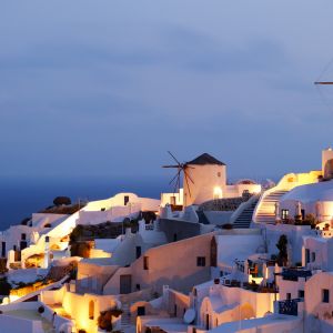 Vista de Santorini al Atardecer