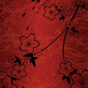Diseño Abstracto Floral Rojo