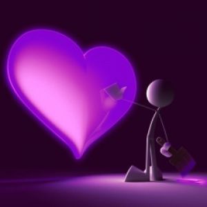 Ilustración de Corazón con Figura de Palito