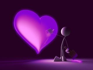 Ilustración de Corazón con Figura de Palito