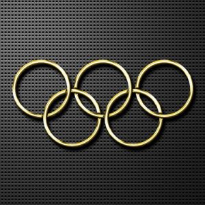 Anillos Olímpicos sobre Fondo Negro