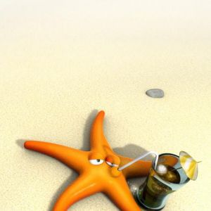 Estrella de Mar Divertida con Bebida