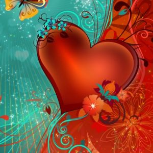 Corazón Colorido y Mariposas