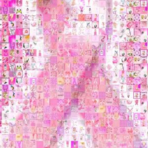 Arte de Mosaico de Cinta Rosa