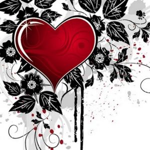 Corazón Rojo con Diseño Floral