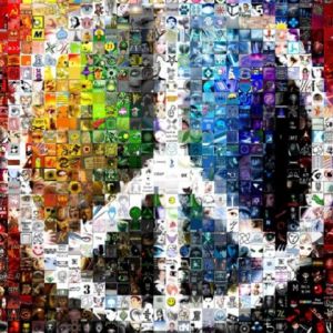 Mosaico Colorido del Símbolo de la Paz
