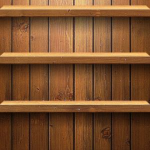 Fondo de estantes de madera
