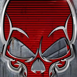 Diseño Gráfico de Calavera Roja