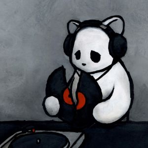 Panda con Auriculares