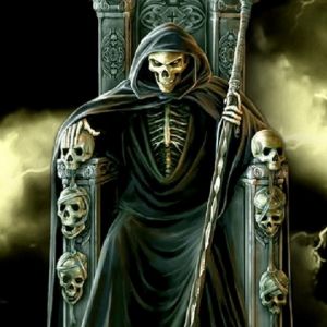 Arte del Grim Reaper en el Trono