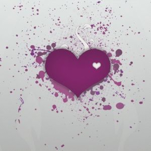 Corazón Púrpura con Salpicaduras