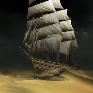 Barco Fantástico en el Desierto