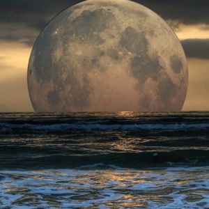 Majestuosa Luna Sobre el Océano