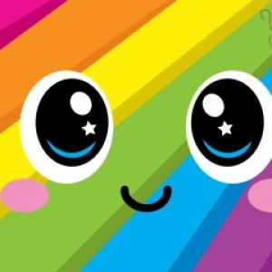 Cara Colorida y Linda de Arcoíris