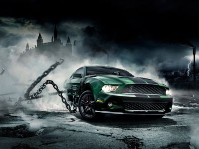 Mustang Verde con Cadenas