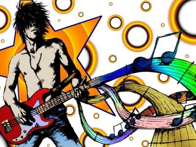 Músico de Rock con Bajo