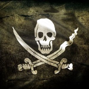 Calavera y huesos de pirata