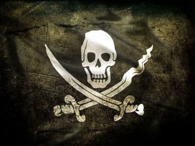 Calavera y huesos de pirata