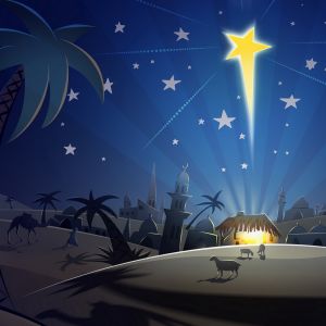 Escena de Natividad con Estrella