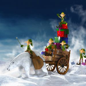 Duendes de Navidad y Oso Polar