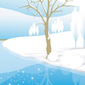 Paisaje Invernal con Reflejo