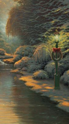 Paisaje Invernal con Farola