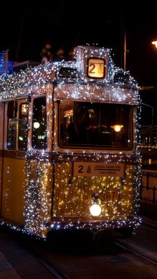 Tranvía Decorado para las Fiestas