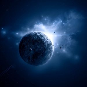 Planeta Azul Místico en el Espacio
