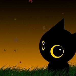 Ilustración de Gato Negro Adorable