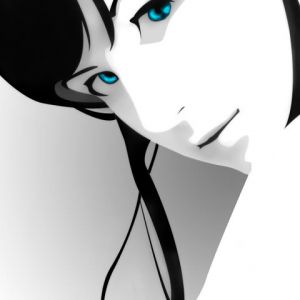Retrato elegante con ojos azules